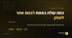 טווחי מחיר לבניית אתר לעסק: דף נחיתה, אתר תדמית וחנות אונליין